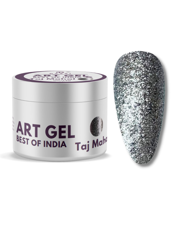 Art Gel pailleté Art Gel Best of India "Taj Mahal", argent,  5gr