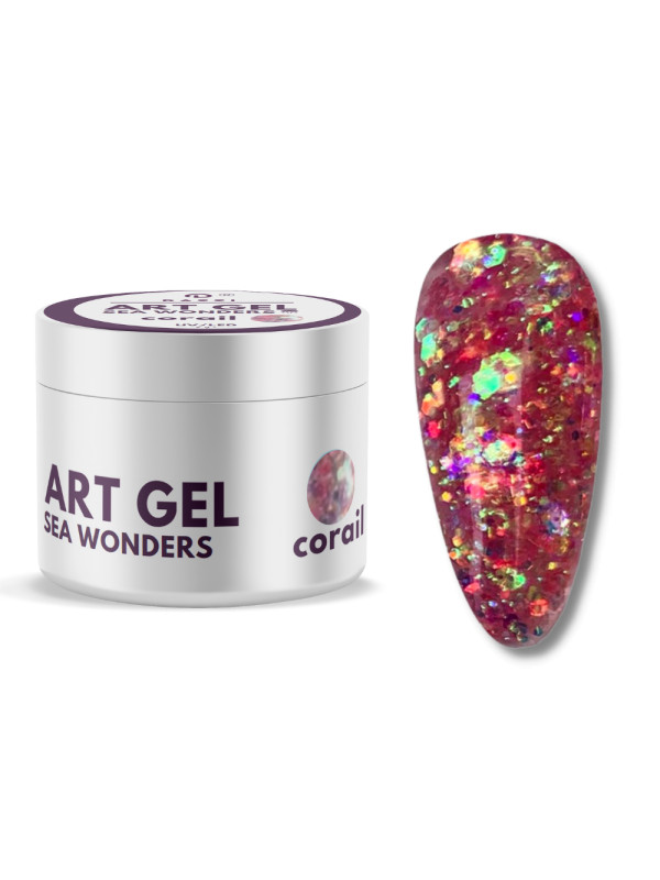 Art Glitter Gel Sea Wonders „Coral“, rosa/rot, 5gr