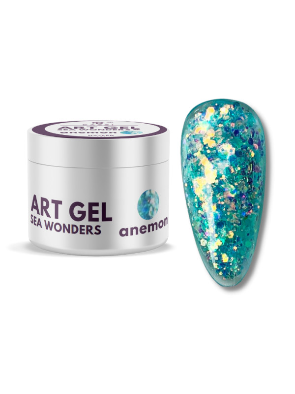 Art Glitter Gel Sea Wonders „Anemon“, blau, 5gr