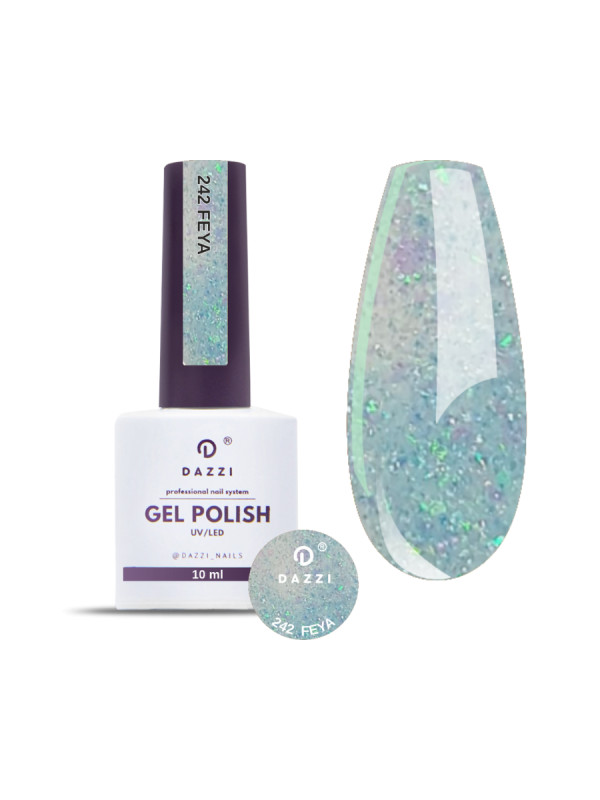 Vernis Semi Permanent "Feya" 242, or / blue, 10ml