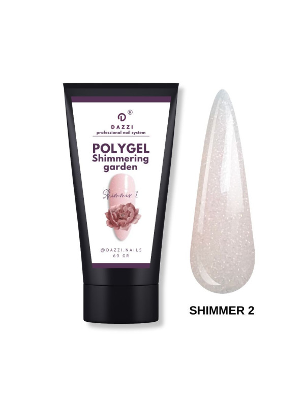 Schimmerndes Polygel „Shimmer 2“, blassrosa, 60gr