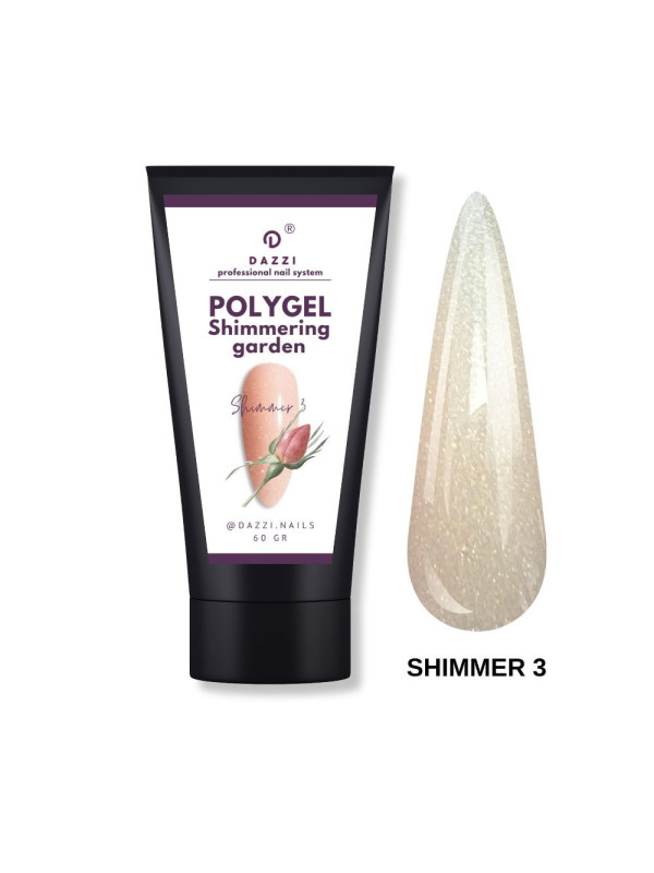 Schimmerndes Polygel „Shimmer 3“, Pfirsich, 60gr