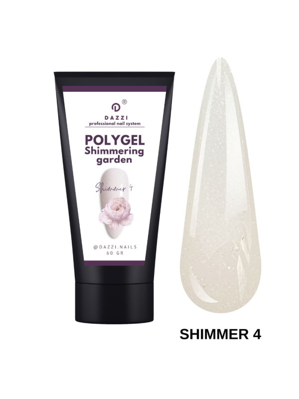Shimmer polygel "Shimmer 4", blanc cassé, 60gr