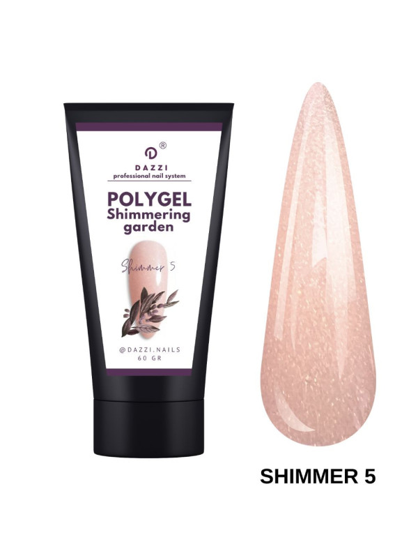 Schimmerndes Polygel „Shimmer 5“, pfirsichrosa, 60gr