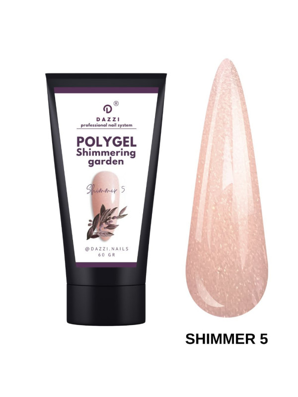 Shimmer polygel "Shimmer 5", rose pèche, 60gr