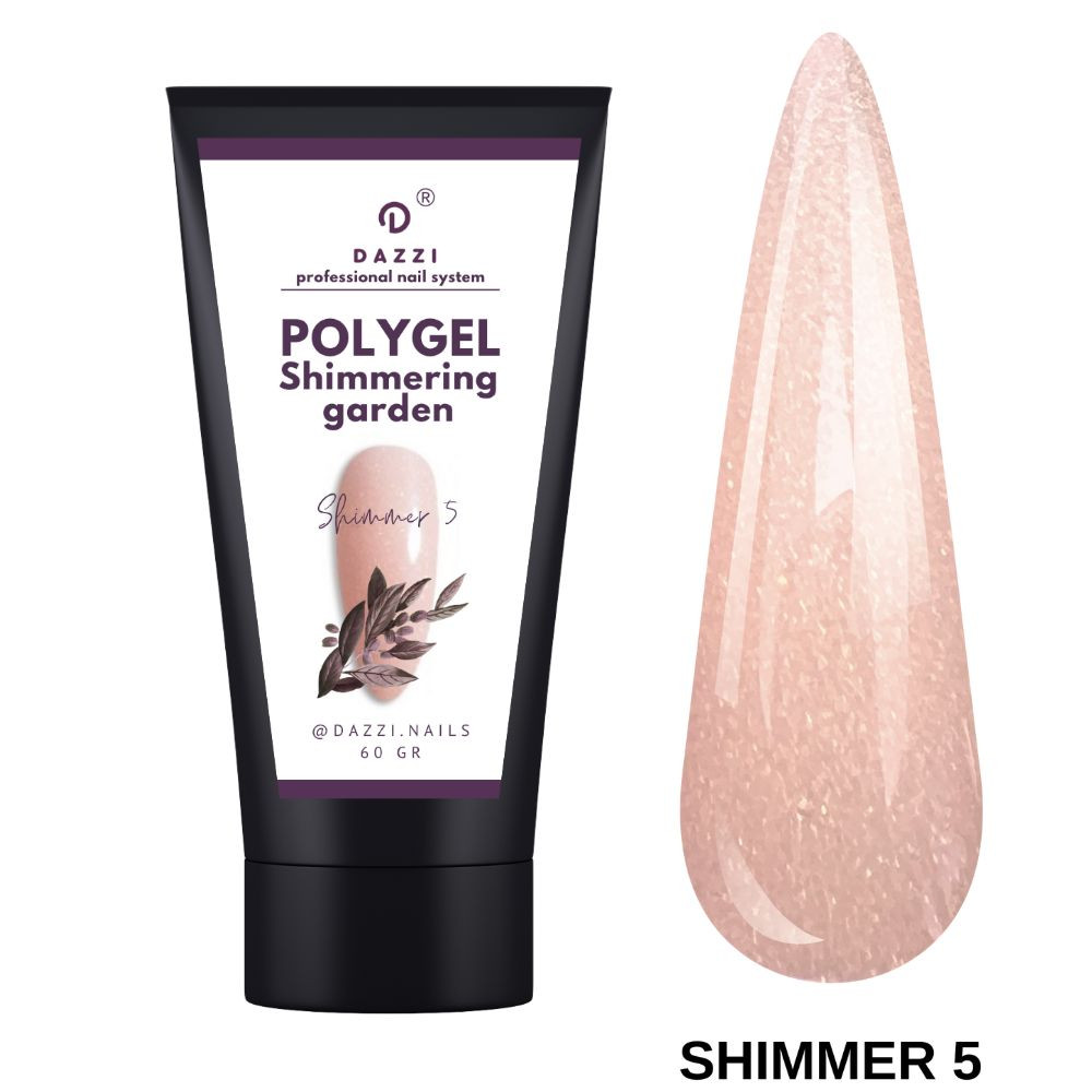 Shimmer polygel "Shimmer 5", rose pèche, 60gr