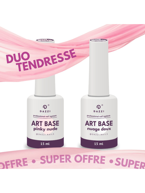 Super offre DUO TENDRESSE : bases "Nuage doux" , "Pinky nude"  pour VSP ou Gel, 15ml