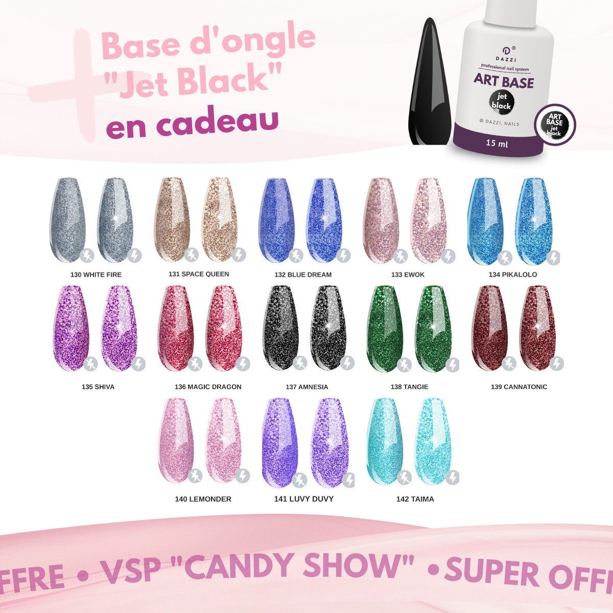 COLLECTION Candy Show, Vernis semi-permanent 13 couleurs, 10ml