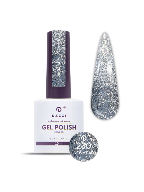 Vernis Semi Permanent "New Year" 230, argent / gris , 10ml