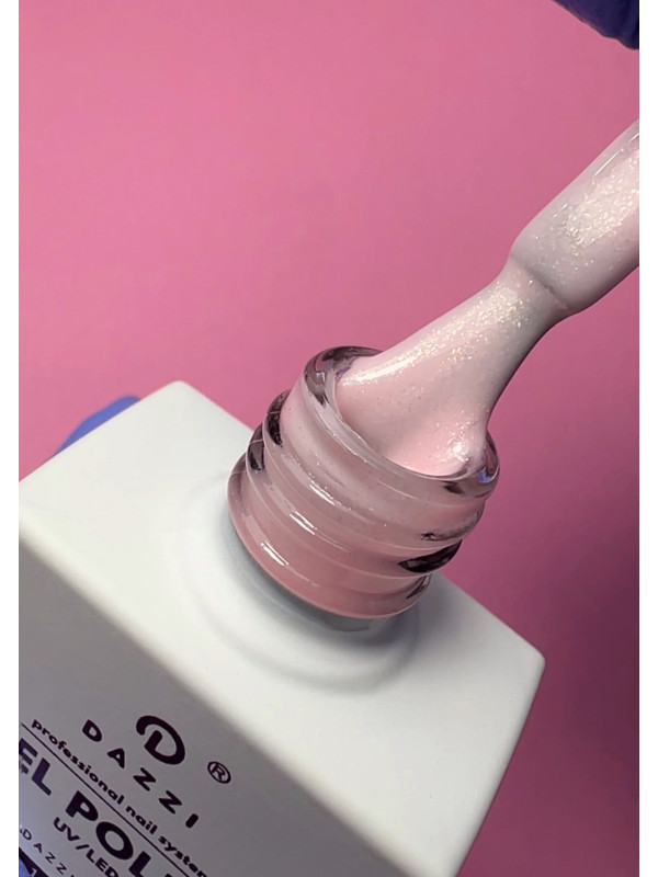Semipermanenter halbtransparenter Lack „Silk“ 111, rosa / glitzernd, 10 ml