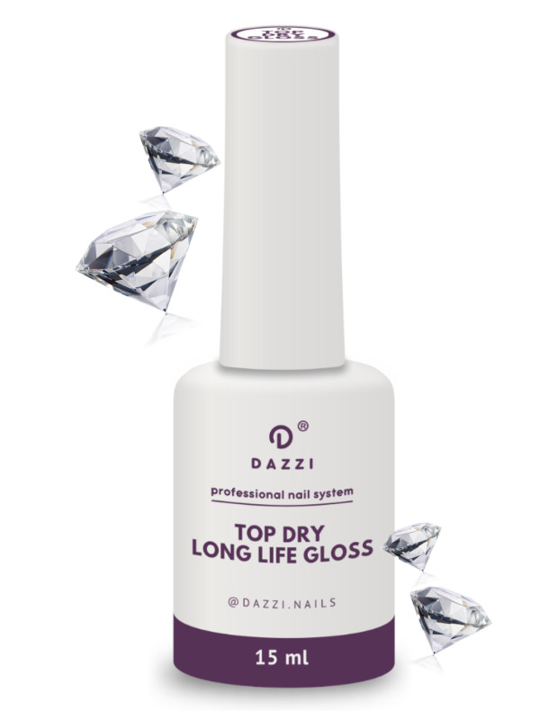 Dazzi Top Dry  Longue Life Gloss, 15ml.