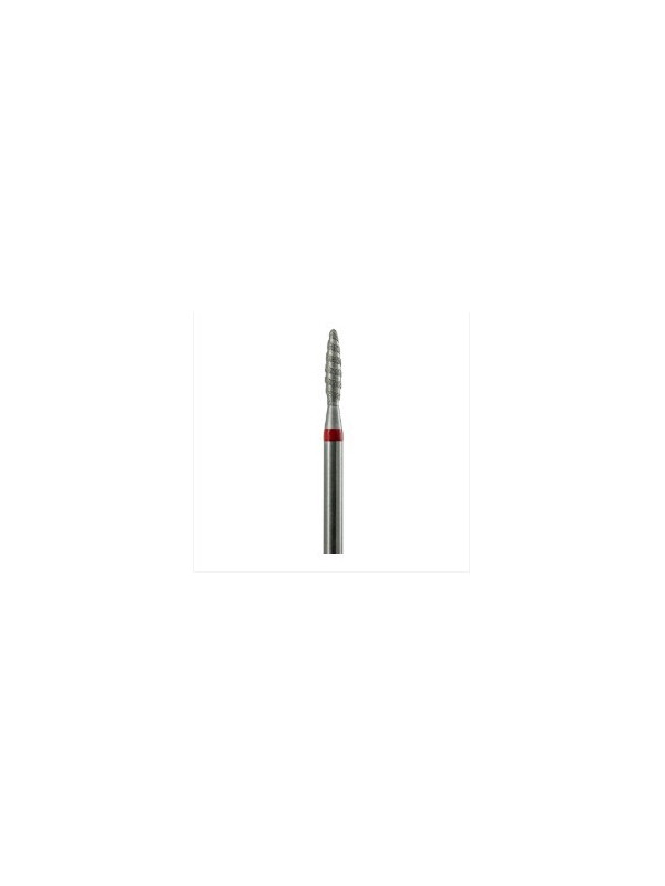 Embout Diamant Tornade,  forme  flamme, rouge, 2.1x10mm