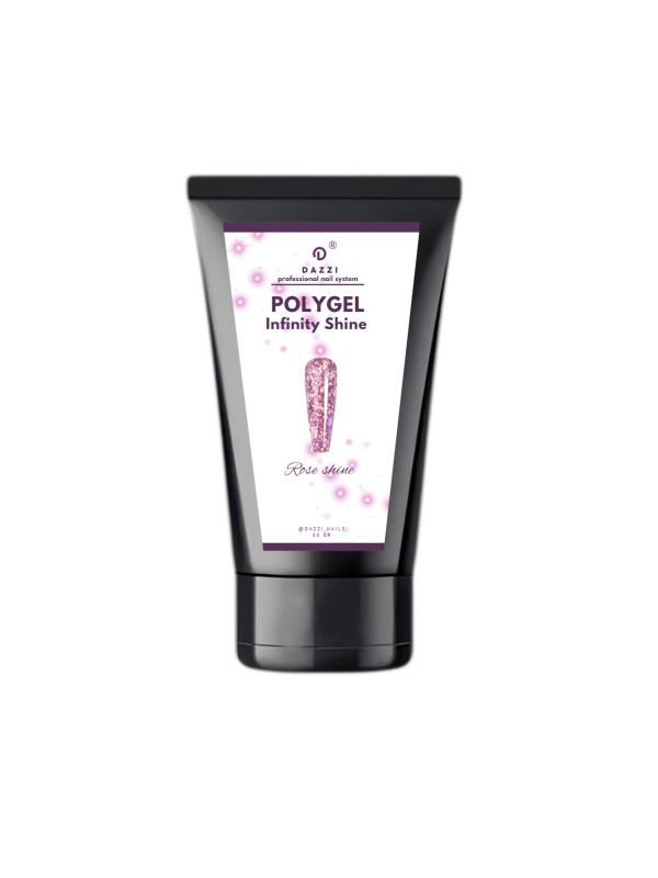Polygel pailleté "Infinity Shine Rose Glow", 30 gr