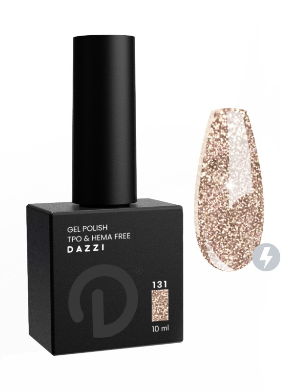 Semipermanenter reflektierender/sehr glitzernder Lack „Space Queen“ 131, gold/beige, 