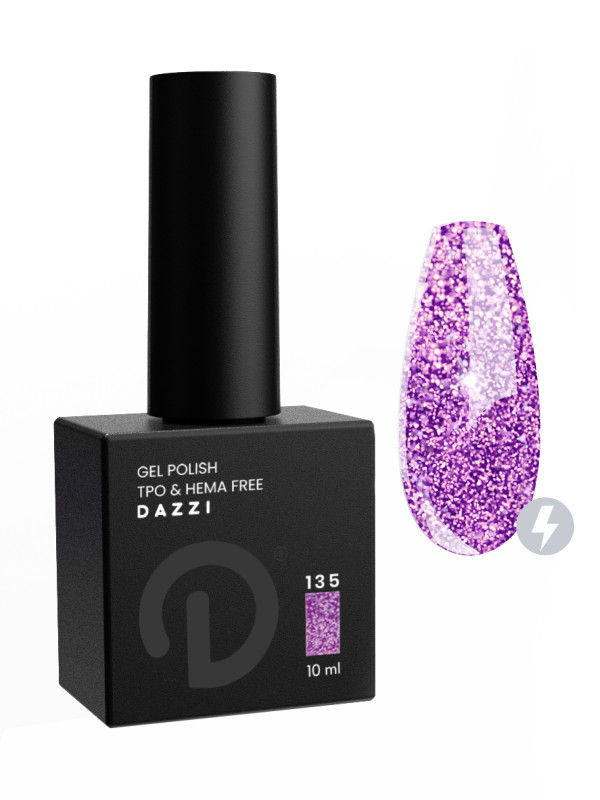 Semipermanenter reflektierender / sehr glitzernder Lack „Shiva“ 135, lila, 